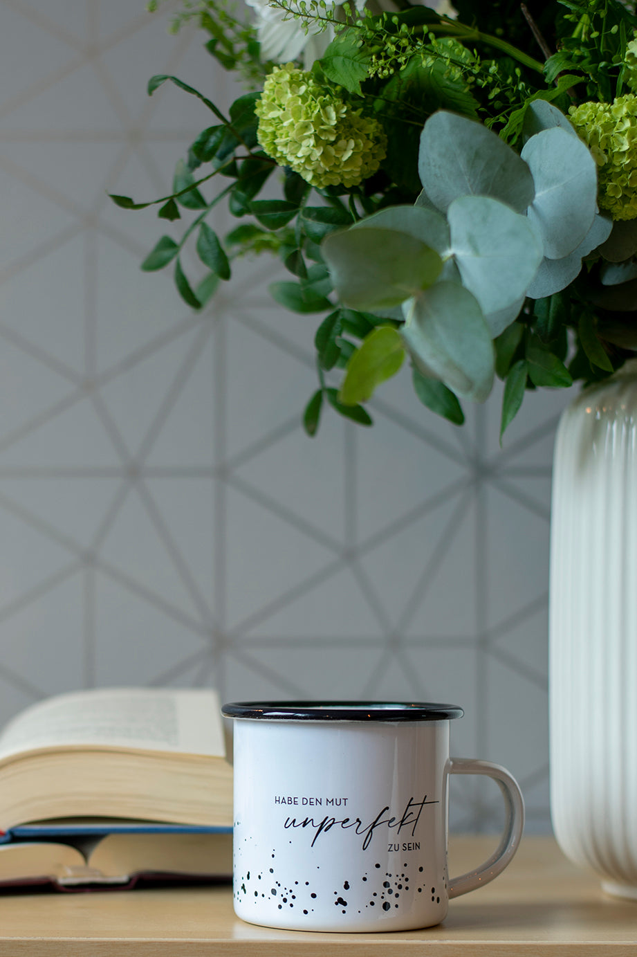 Emaille Tasse Camping unperfekt