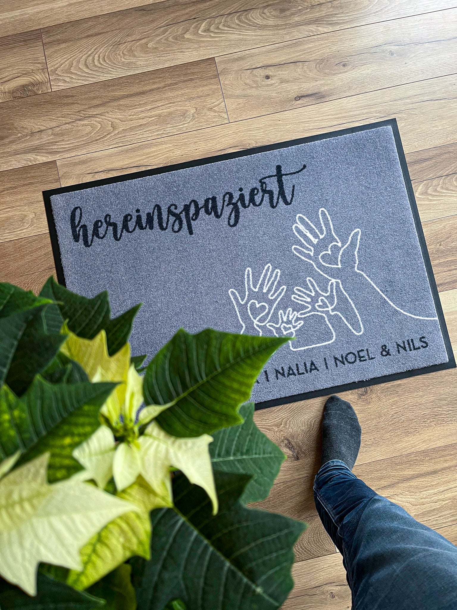 Familienfußmatte mit Namen