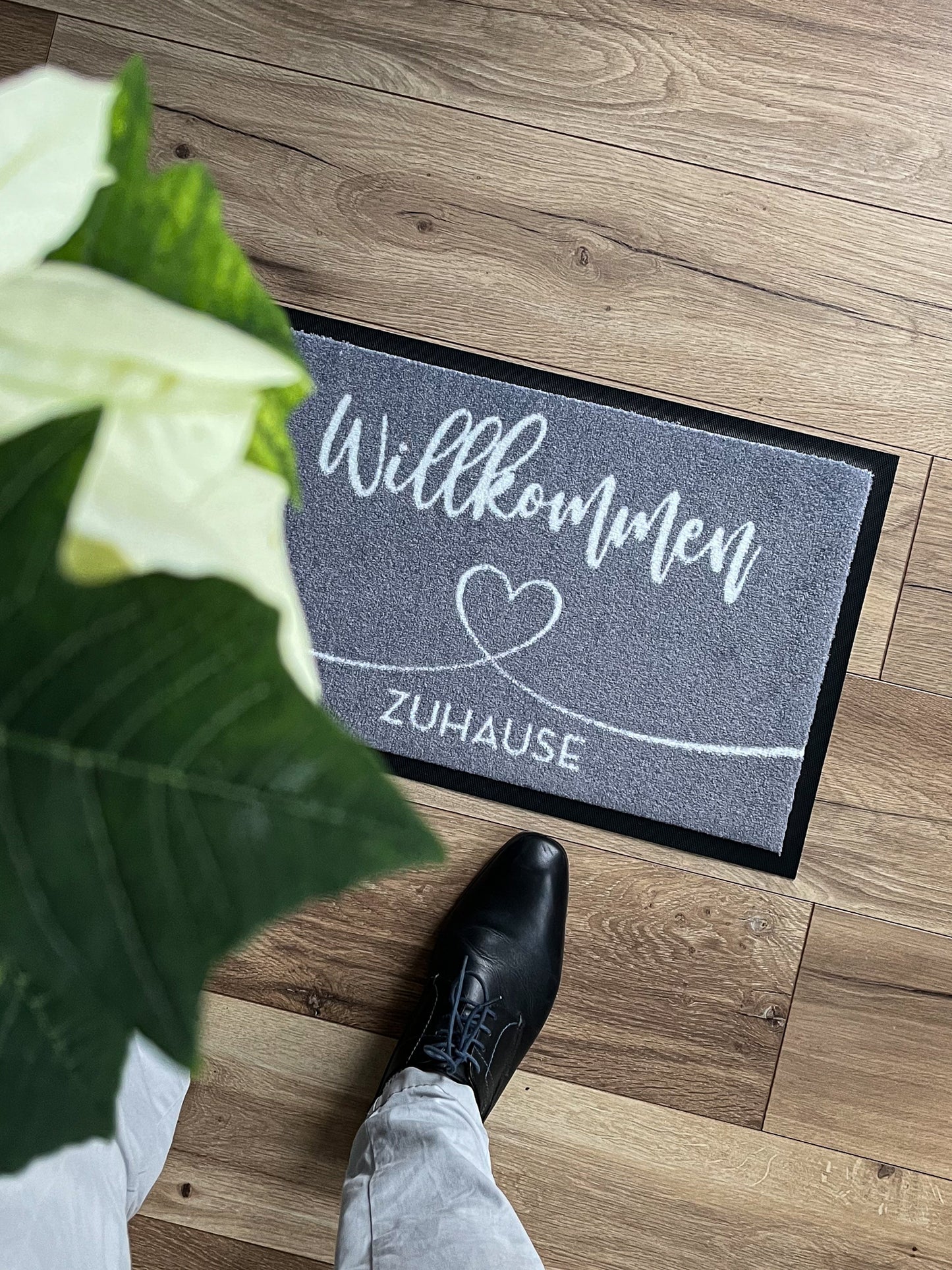 Fußmatte mit Herz Willkommen zuhause