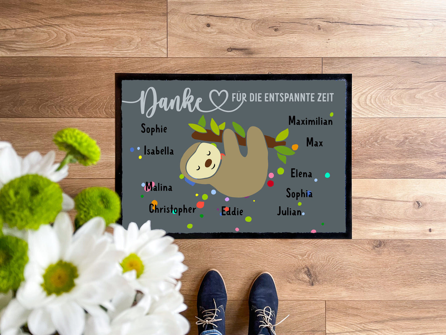 Kita-Abschiedsmatte Tierisch bunte Kleckse - KS Designliebe