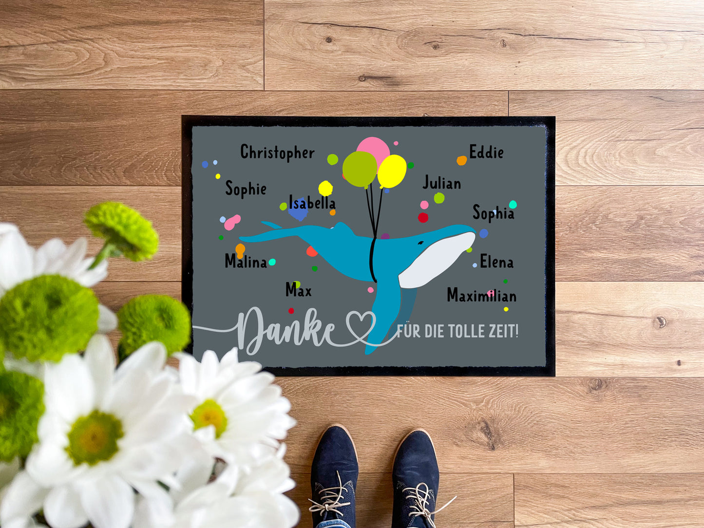 Kita-Abschiedsmatte Tierisch bunte Kleckse - KS Designliebe