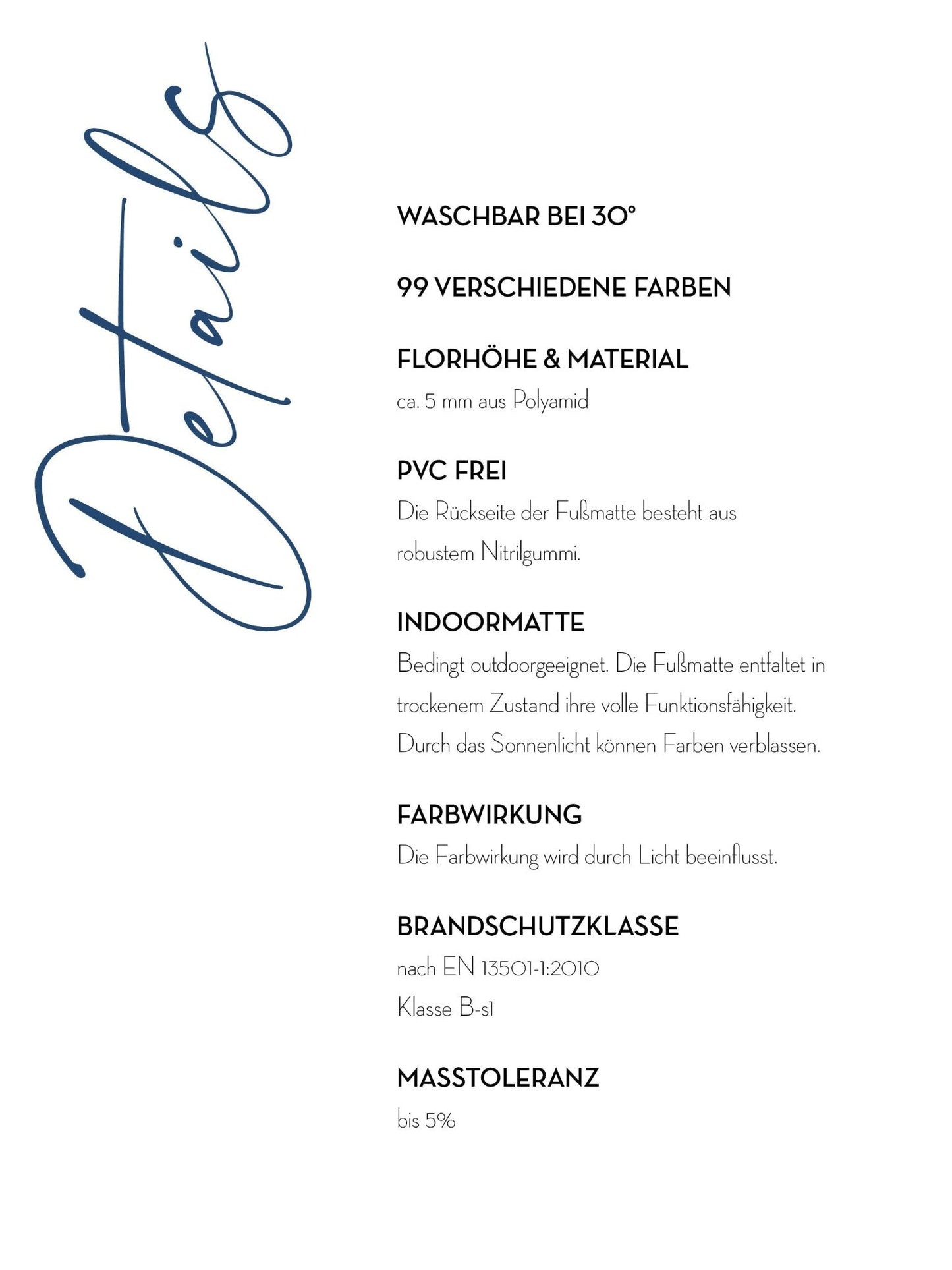 Details der Fußmatten