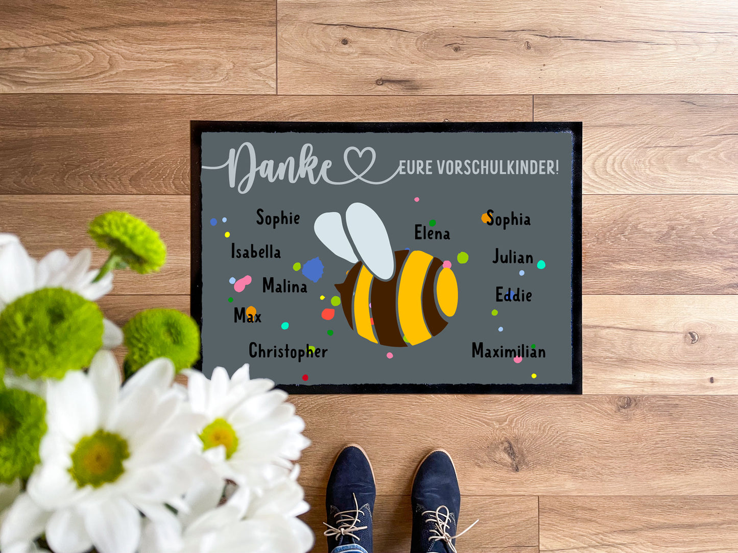 Kita-Abschiedsmatte Tierisch bunte Kleckse - KS Designliebe