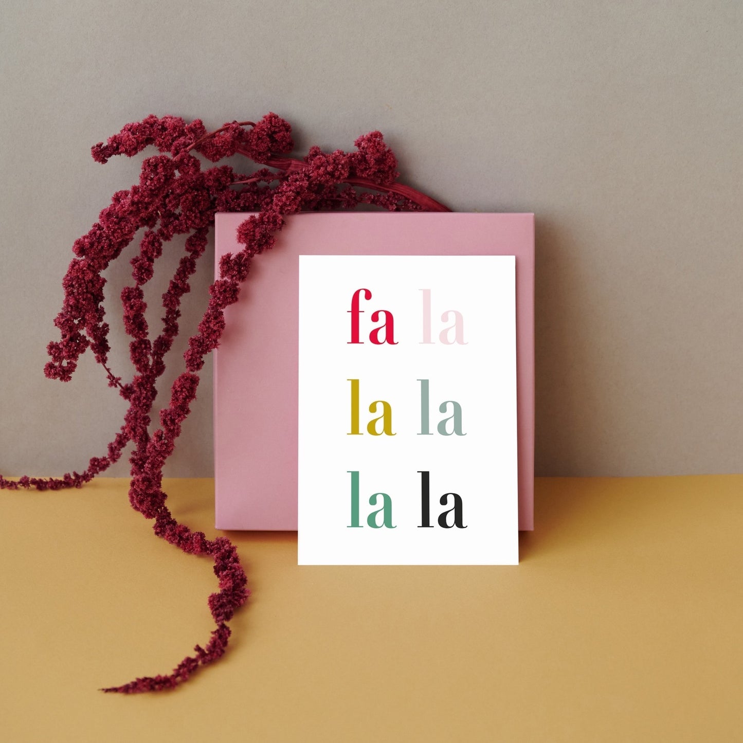 Weihnachtskarte fa la la la la