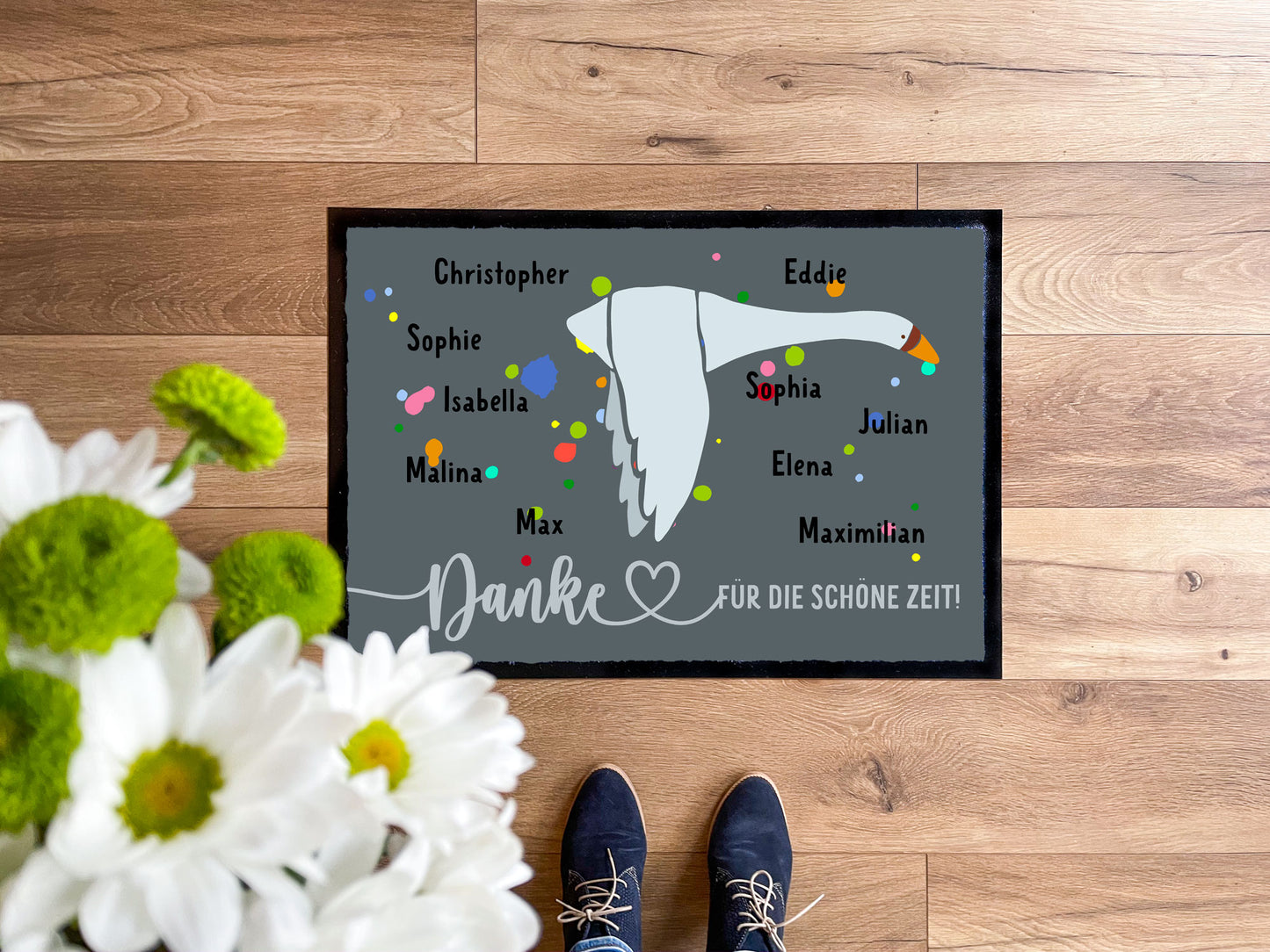 Kita-Abschiedsmatte Tierisch bunte Kleckse - KS Designliebe