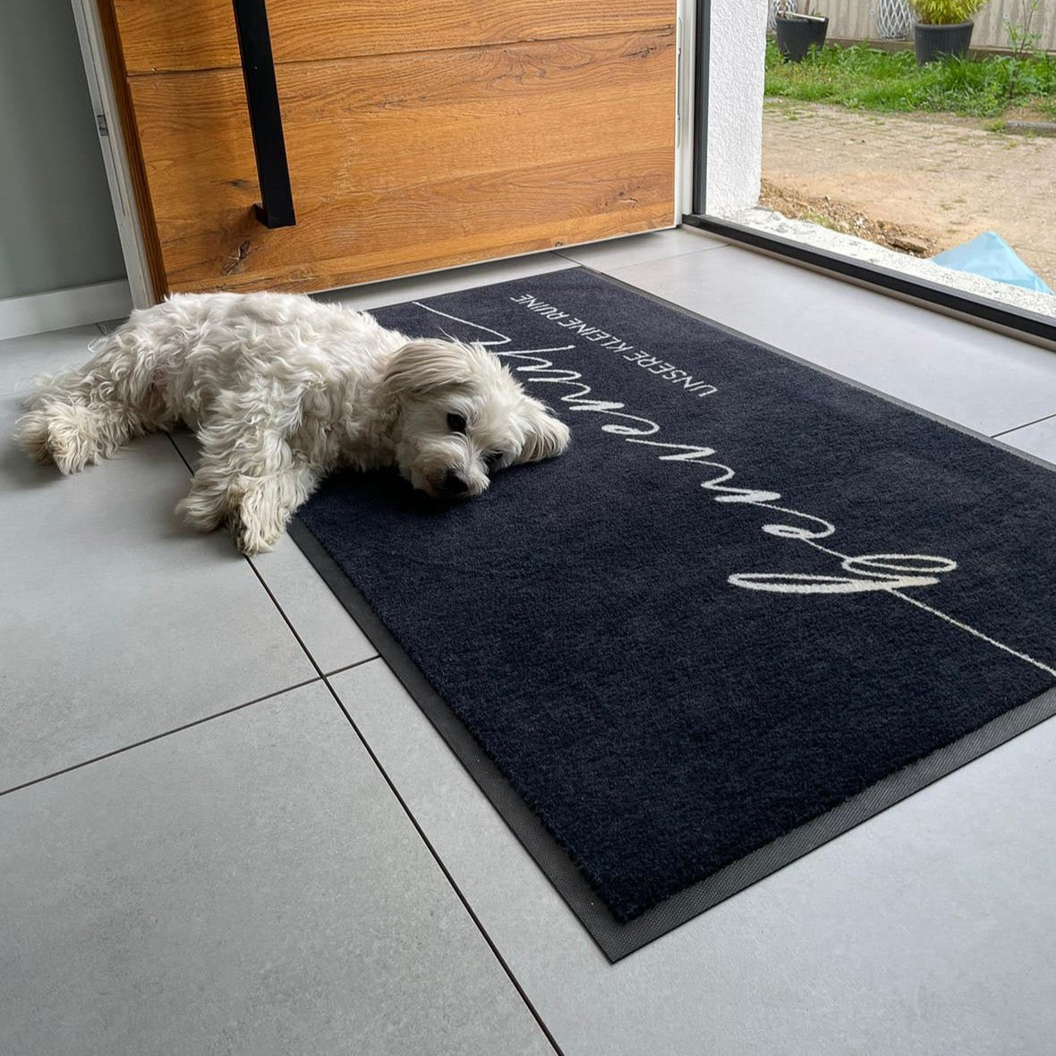 Fußmatte benvenuti mit Hund