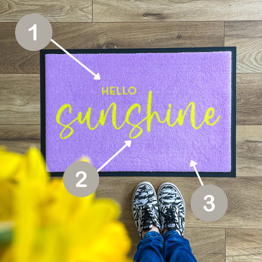 Personalisierte Fußmatte hello sunshine