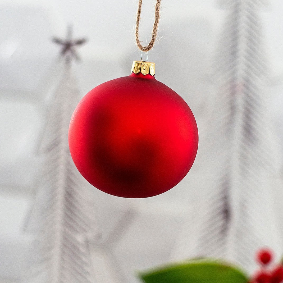 Weihnachtskugel rot matt