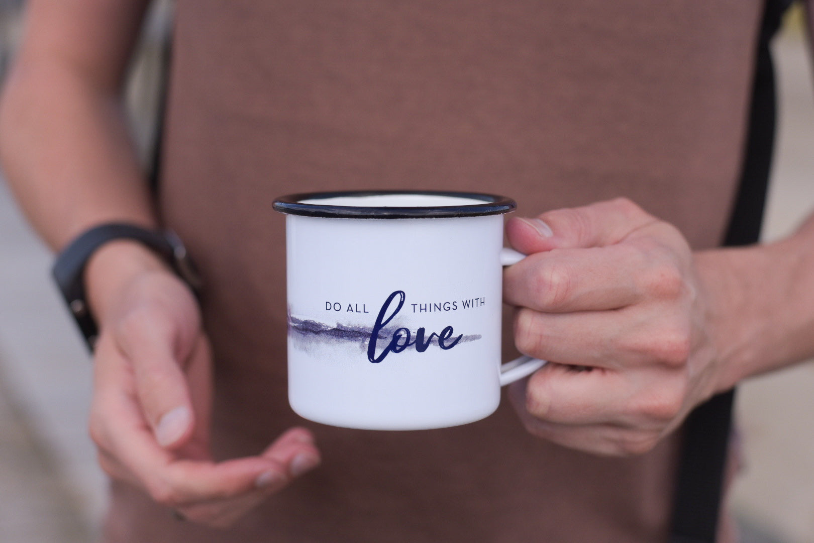 Emaille Tasse do all things with love - KS Designliebe