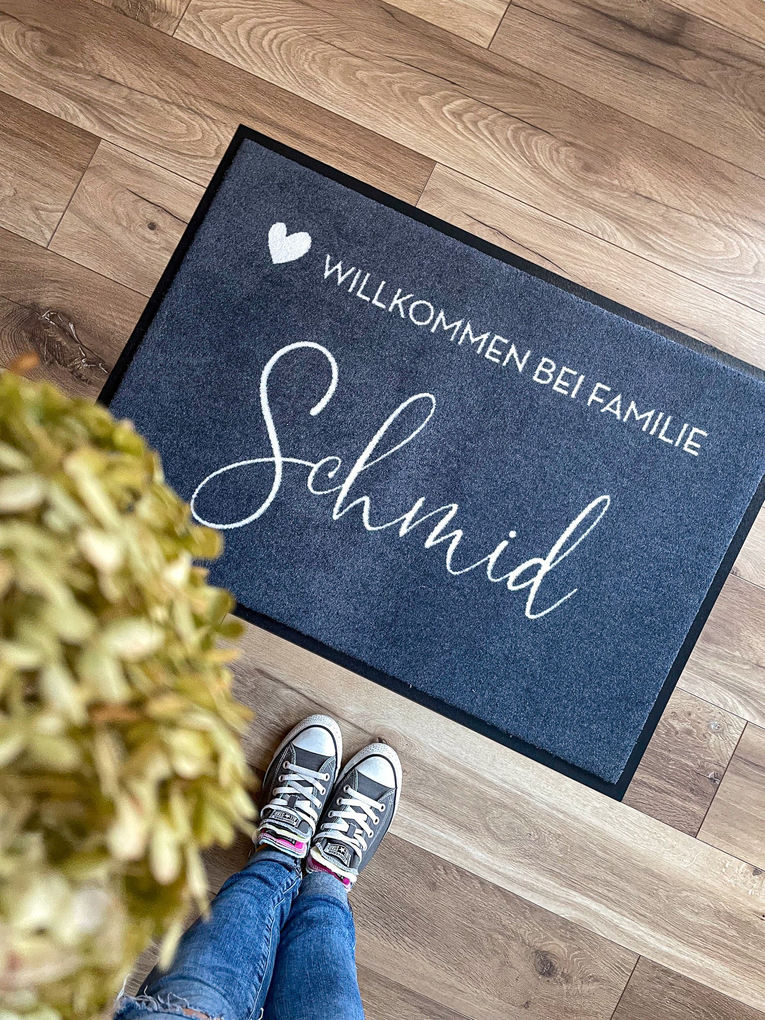 Willkommen bei Familie Schmid Fußmatte individuell
