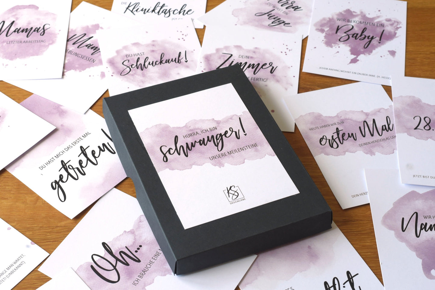 Meilensteinkarten Aquarell lila
