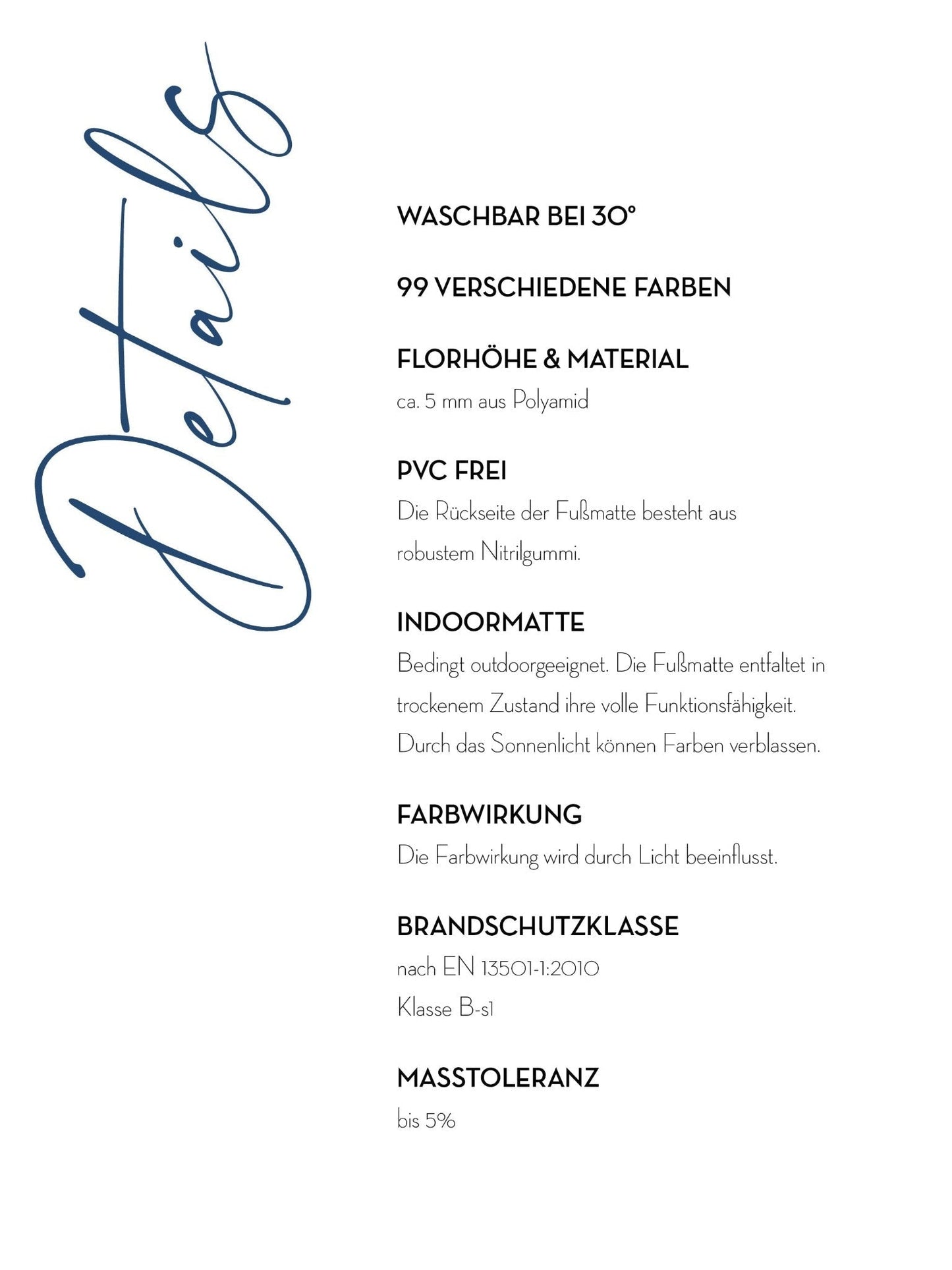 Details der Fußmatten