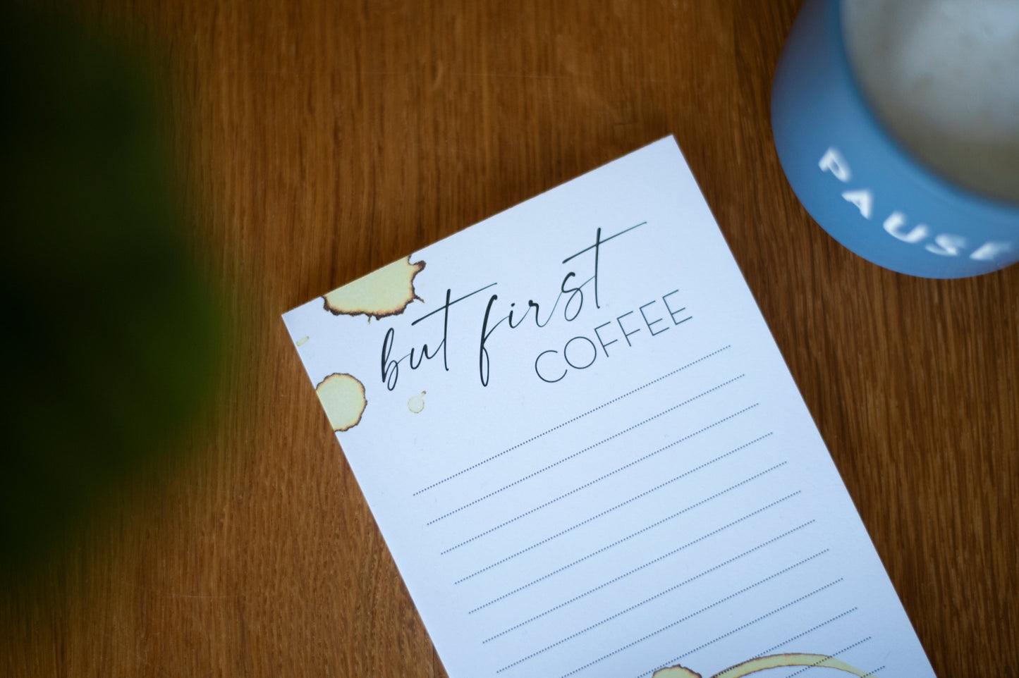 To Do Liste mit Kaffeeflecken